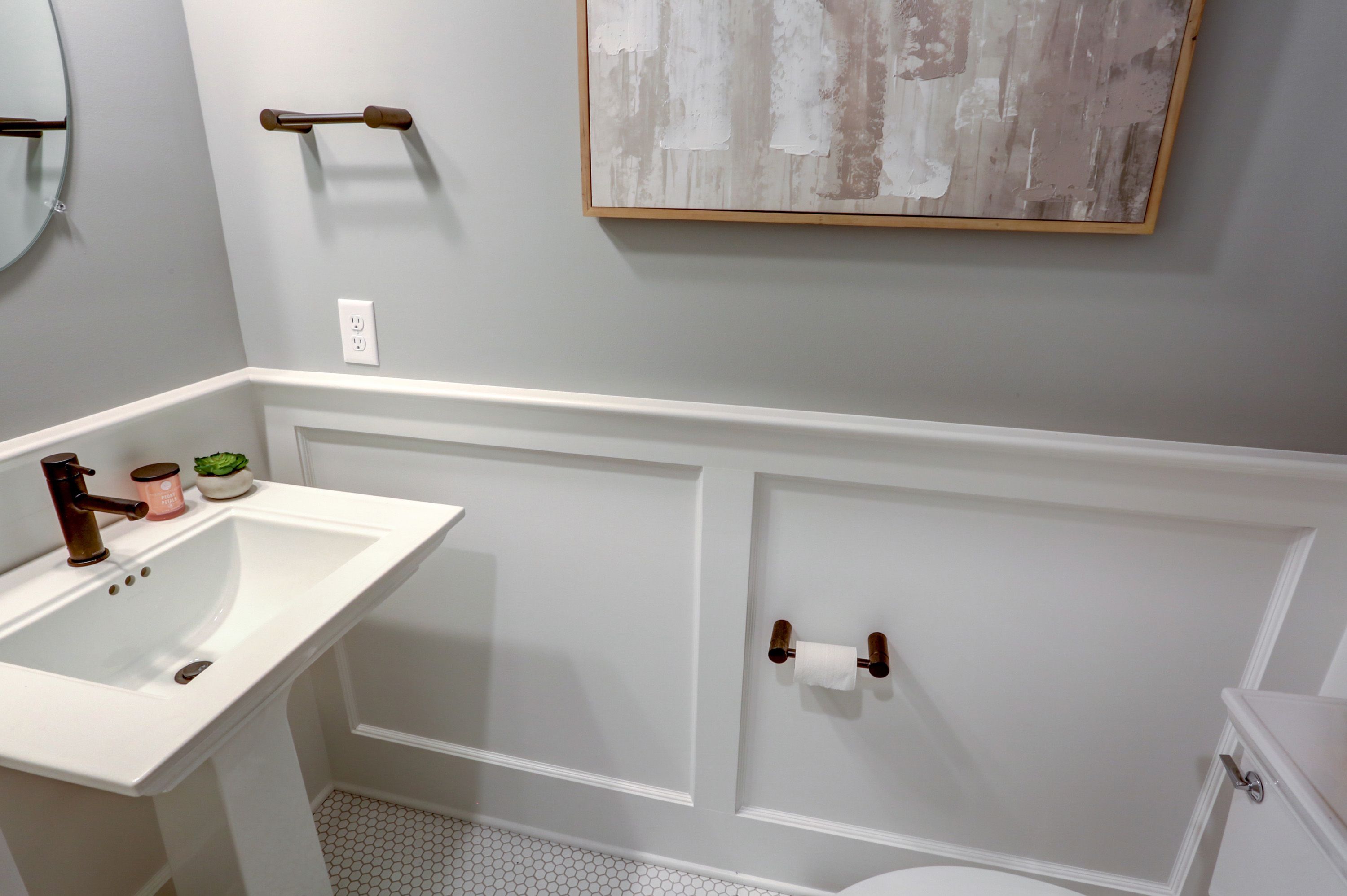 Powder room in the Avondale model from Garman Builders