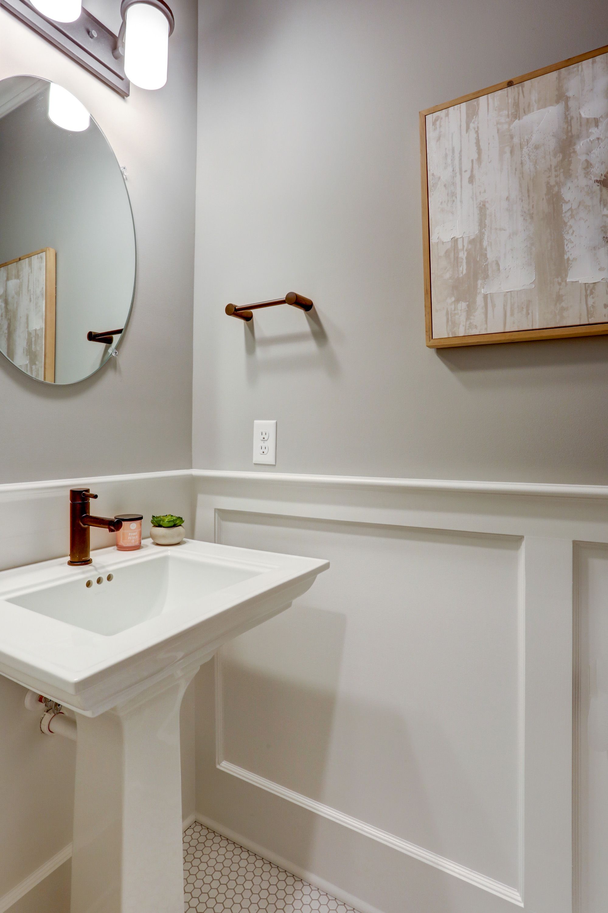 Powder room in the Avondale model from Garman Builders