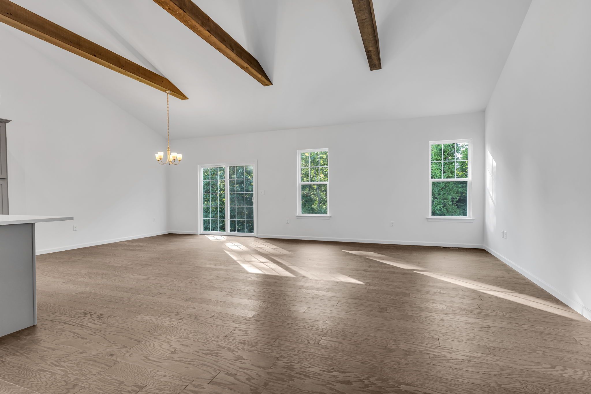 Kitchen with center island of the Dalton Model from Garman Builders