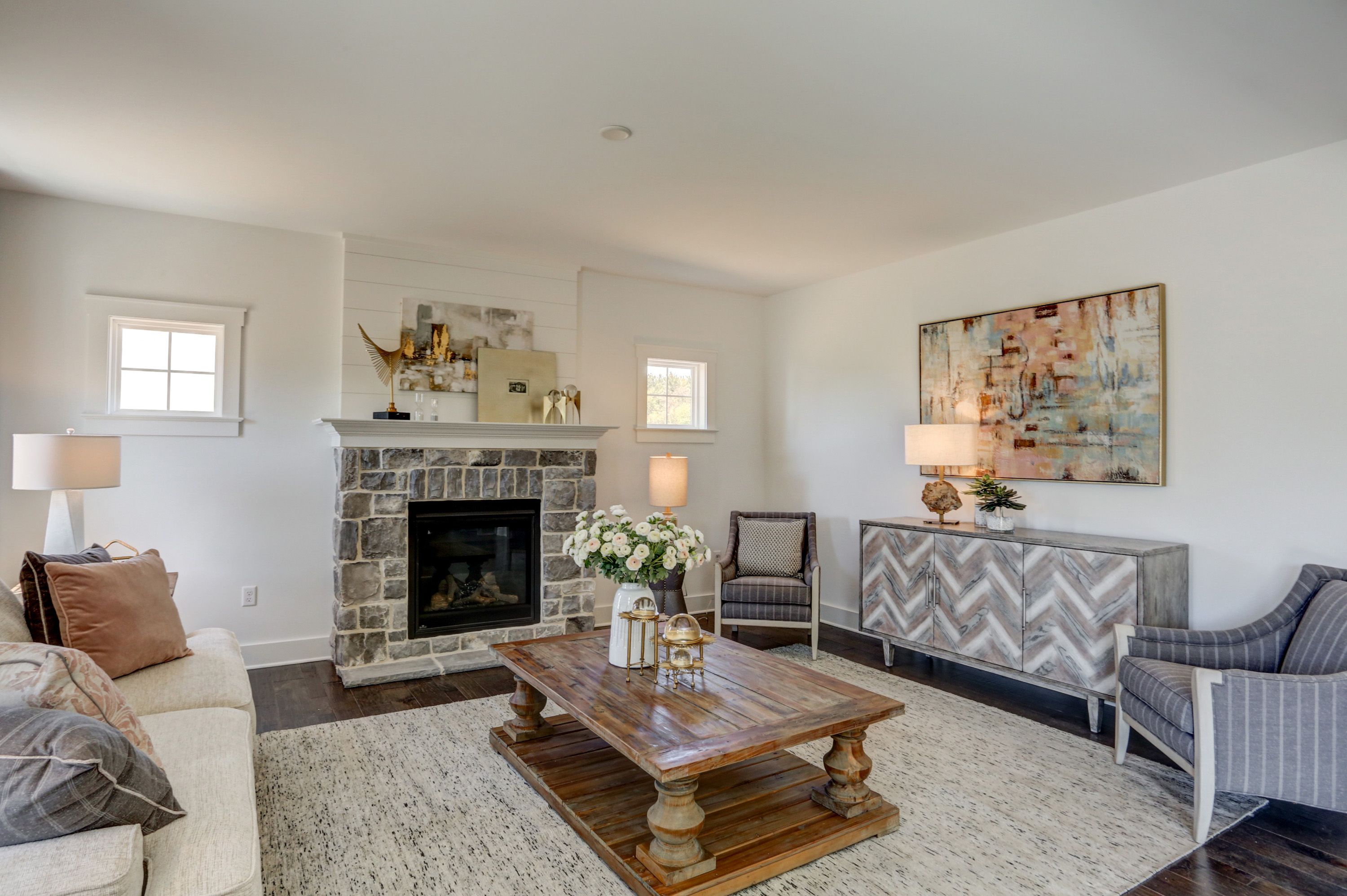 Living room in the Avondale model from Garman Builders