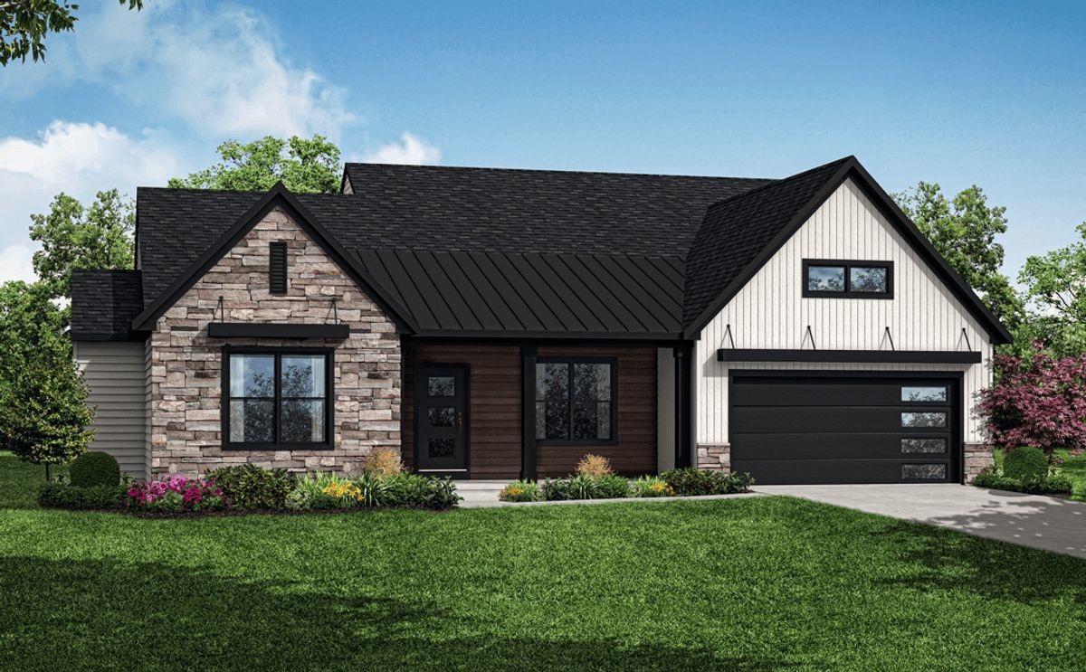 Front elevation of the Blakely model from Garman Builders