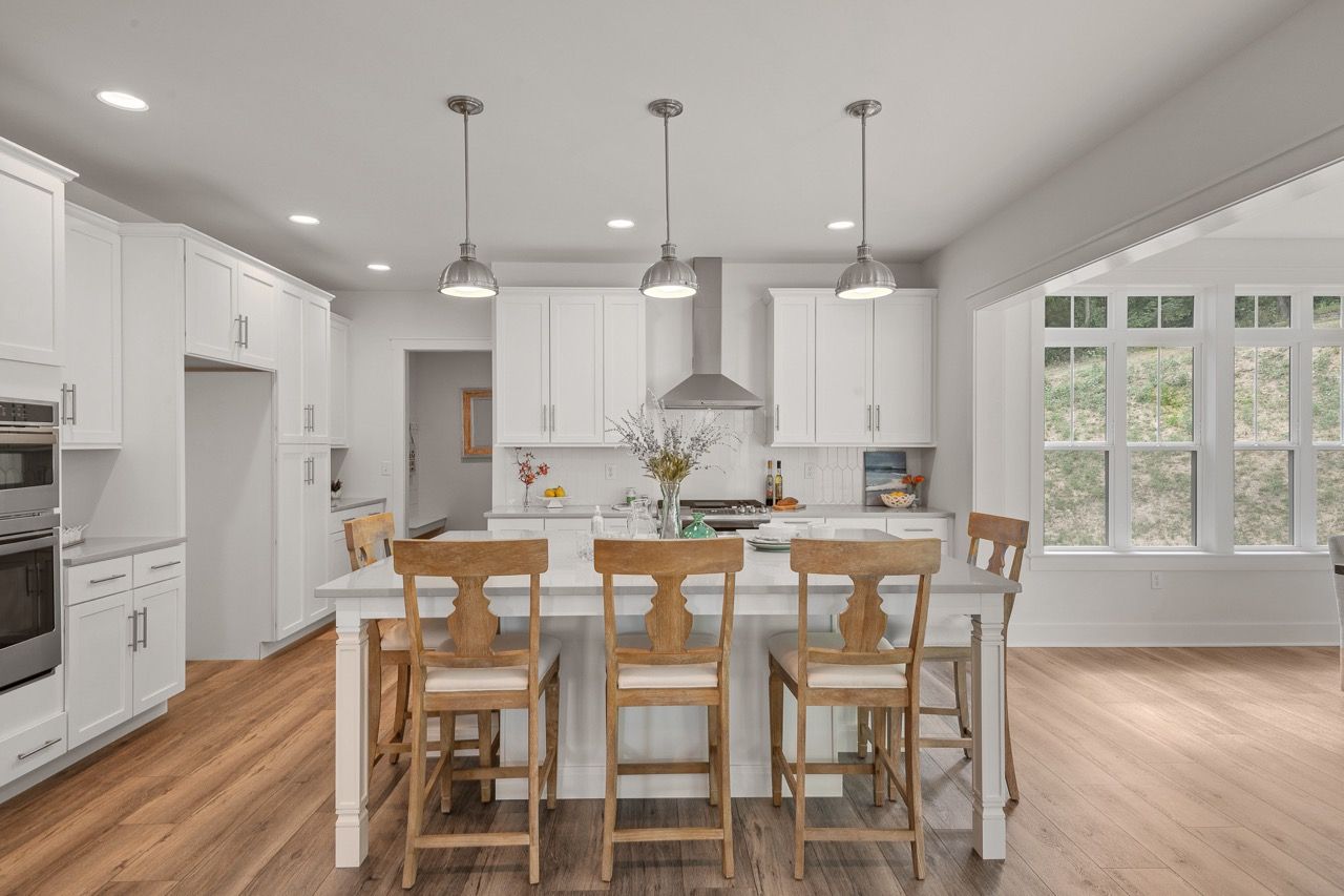 Kitchen with Center Island of the Leighton Model from Garman Builders