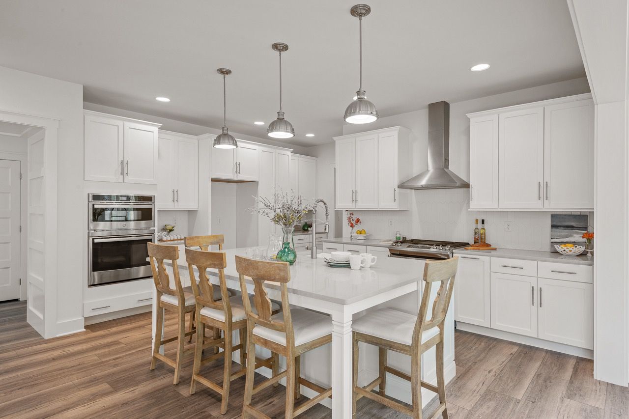 Kitchen with Center Island of the Leighton Model from Garman Builders