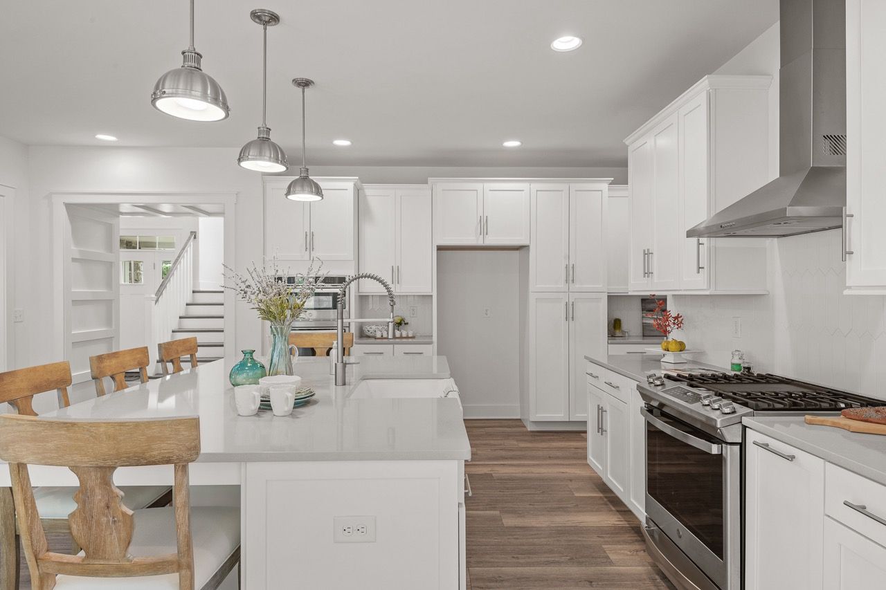 Kitchen with Center Island of the Leighton Model from Garman Builders