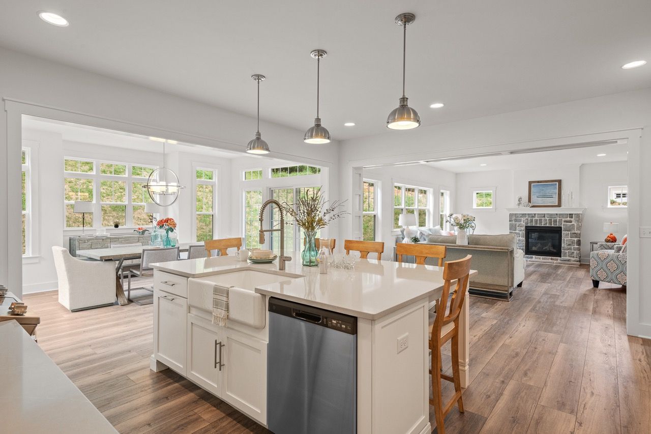 Kitchen with Center Island of the Leighton Model from Garman Builders