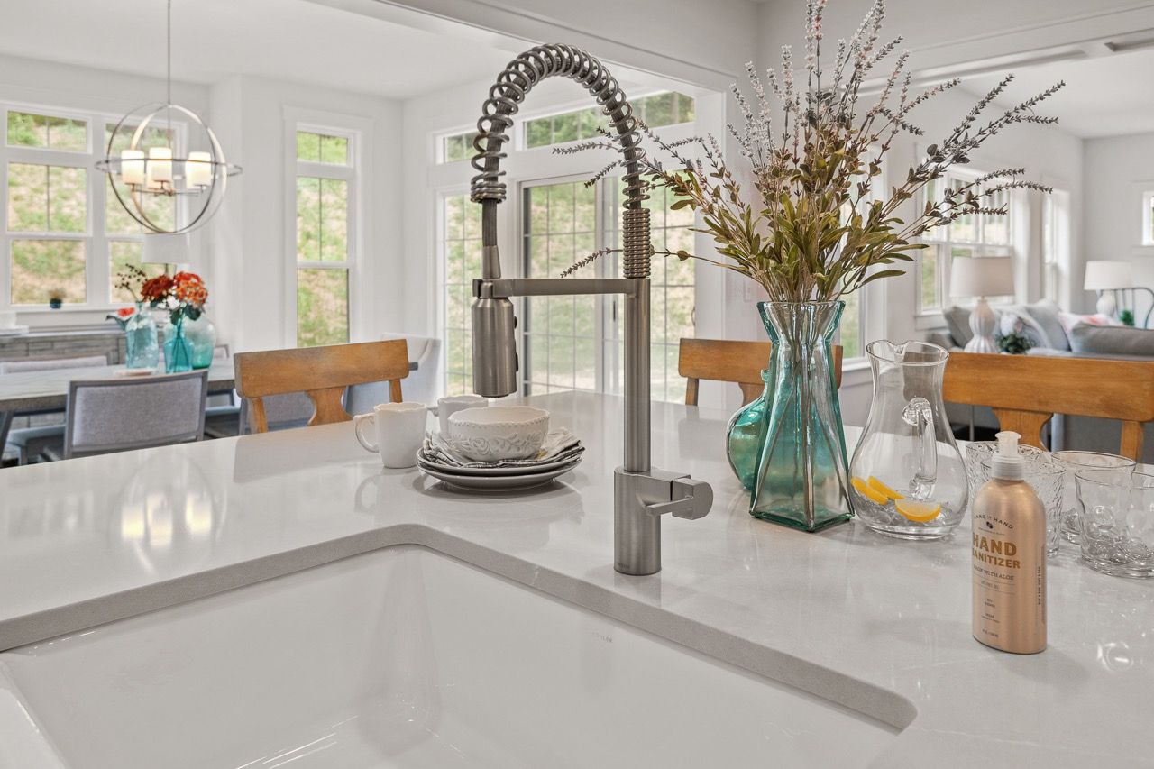Kitchen with Center Island of the Leighton Model from Garman Builders