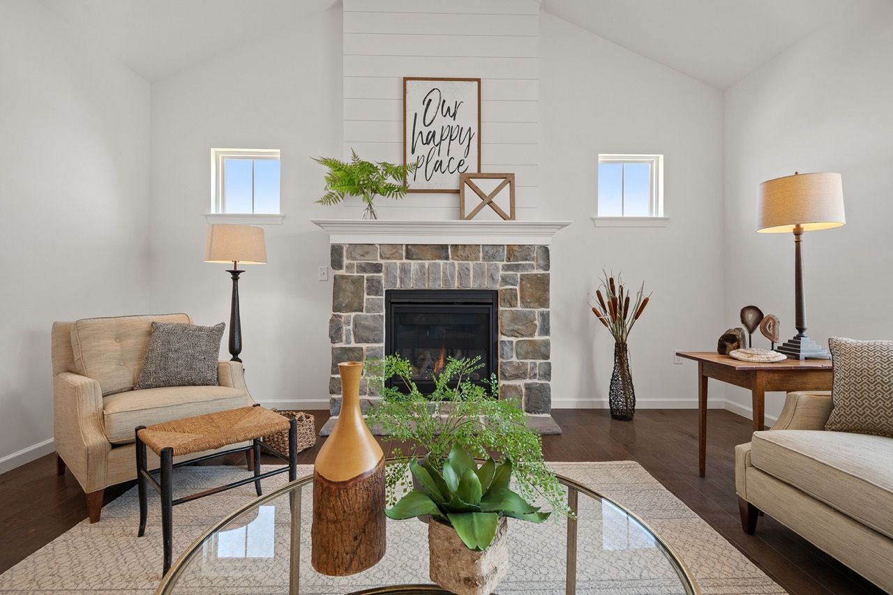 Living room of the Blakely model from Garman Builders