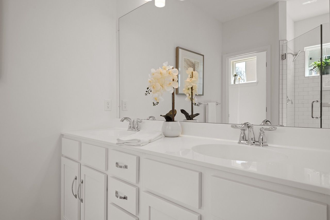 Full bathroom of the Blakely model from Garman Builders