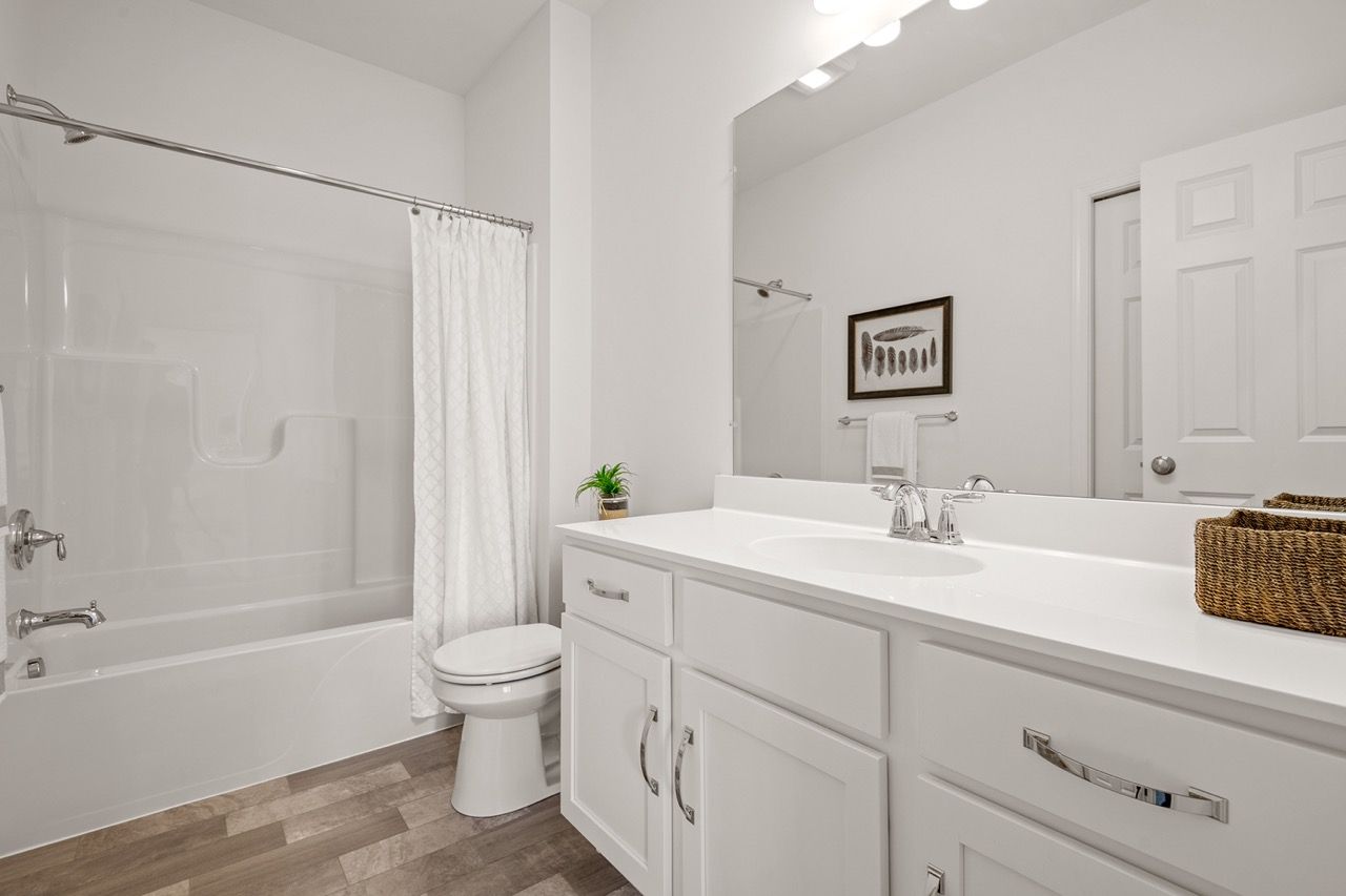 Full bathroom of the Blakely model from Garman Builders