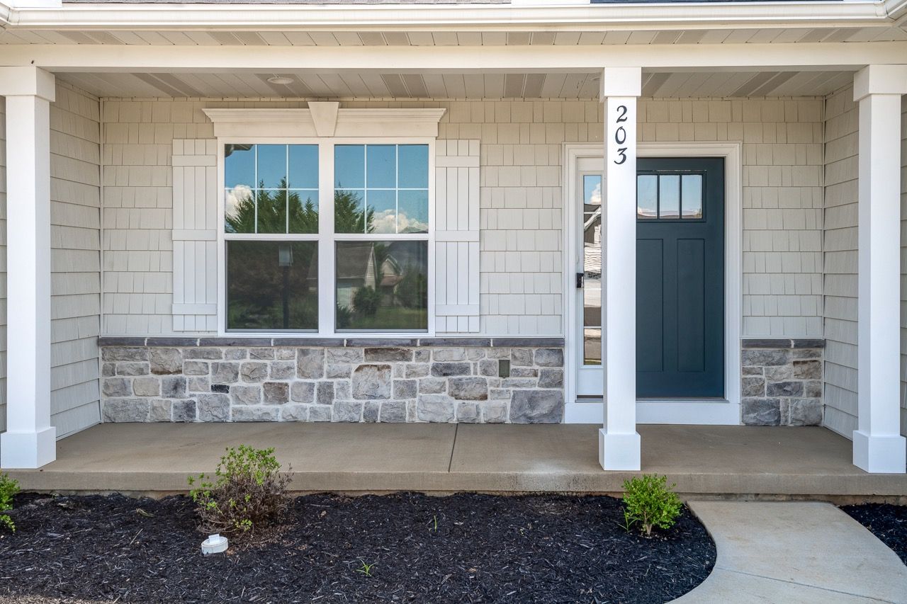 Front elevation of the Blakely model from Garman Builders