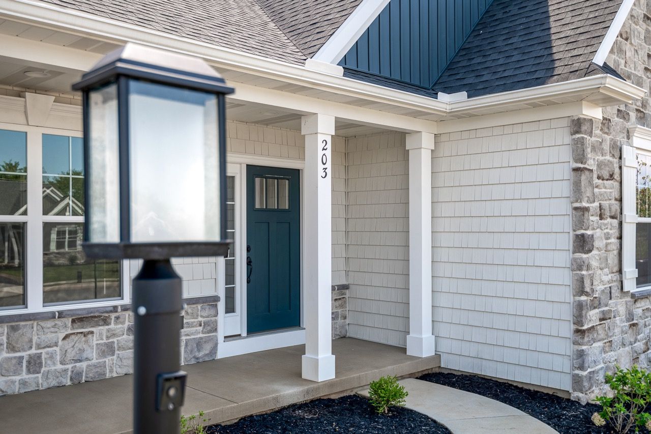 Front elevation of the Blakely model from Garman Builders