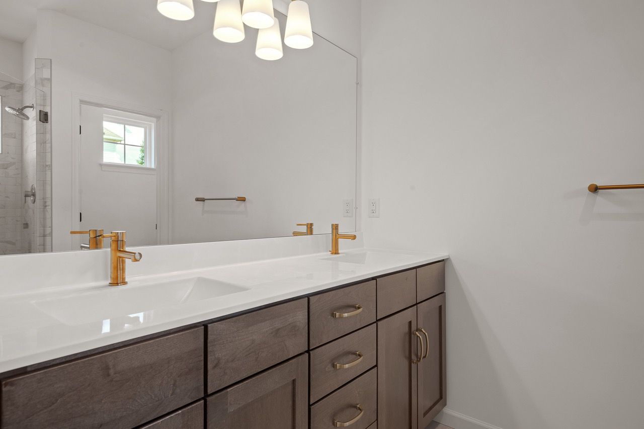 Full bathroom of the Blakely model from Garman Builders