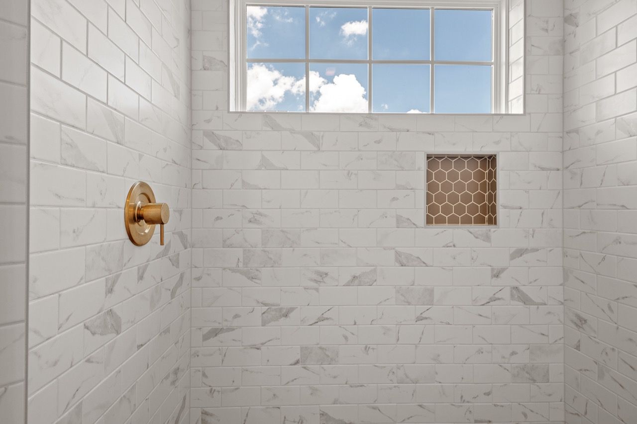 Full bathroom of the Blakely model from Garman Builders