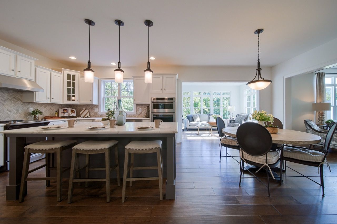 Kitchen with Center Island of the Steitz Model from Garman Builders