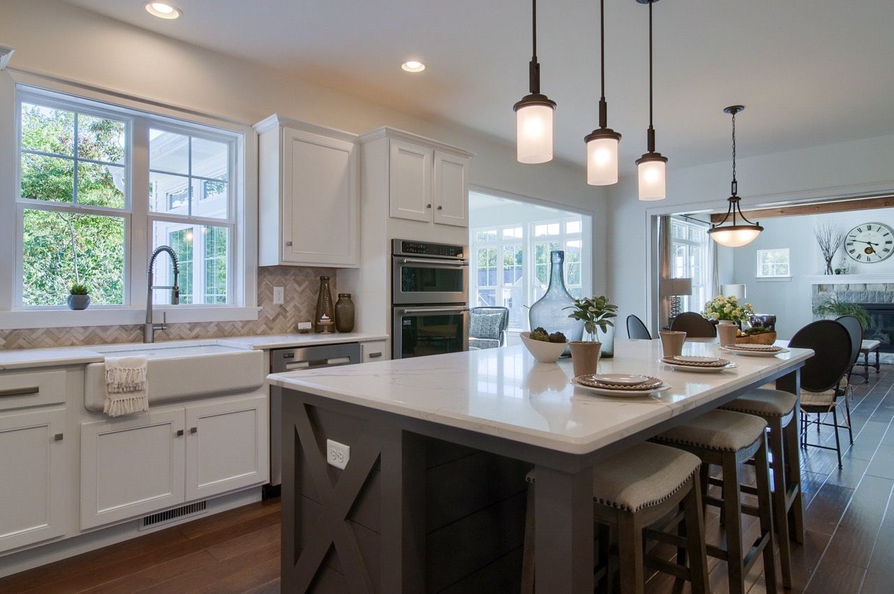 Kitchen with Center Island of the Steitz Model from Garman Builders