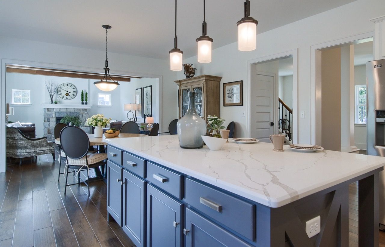 Kitchen with Center Island of the Steitz Model from Garman Builders