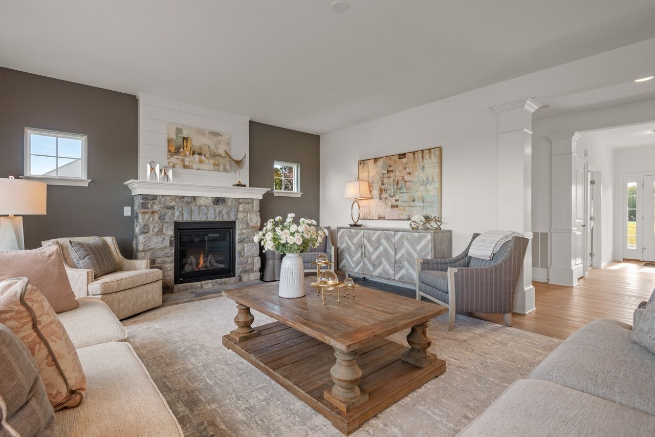 Living Room of the Kinsey Model from Garman Builders