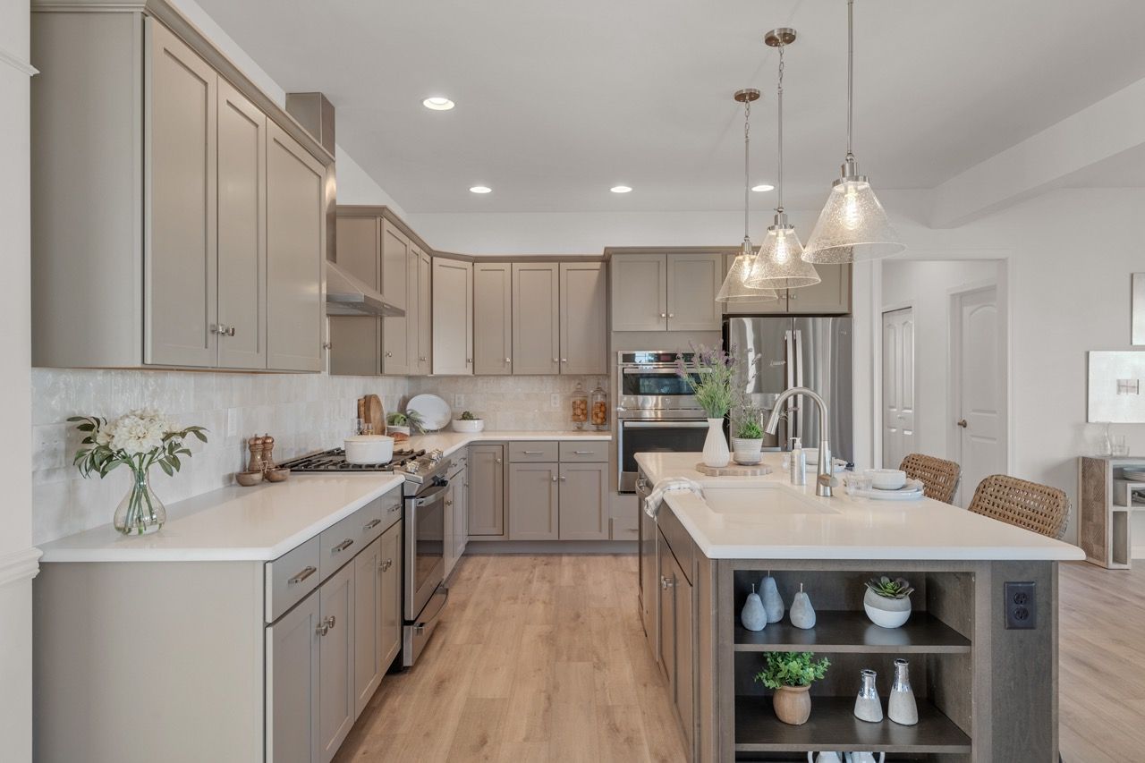 Kitchen with Center Island of the Kinsey Model from Garman Builders