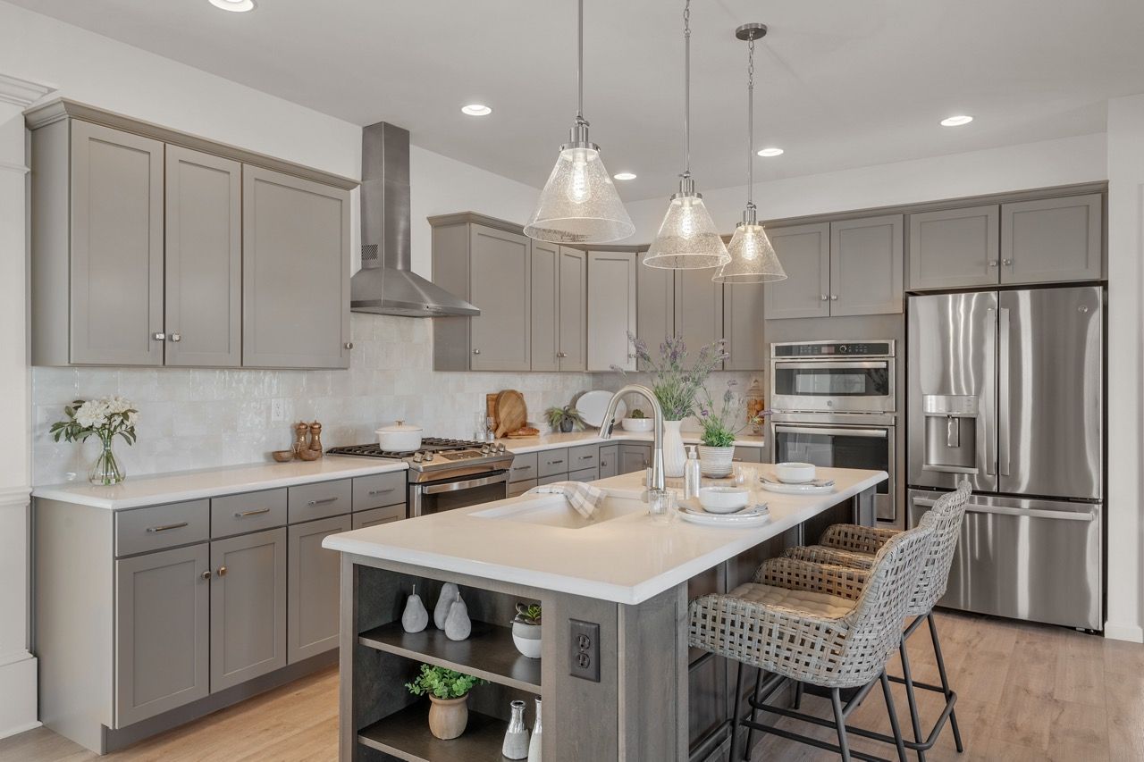 Kitchen with Center Island of the Kinsey Model from Garman Builders