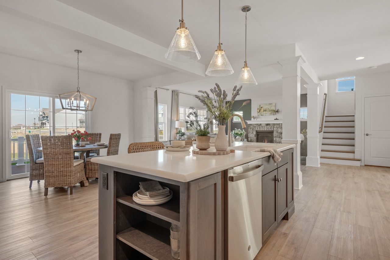 Kitchen with Center Island of the Kinsey Model from Garman Builders