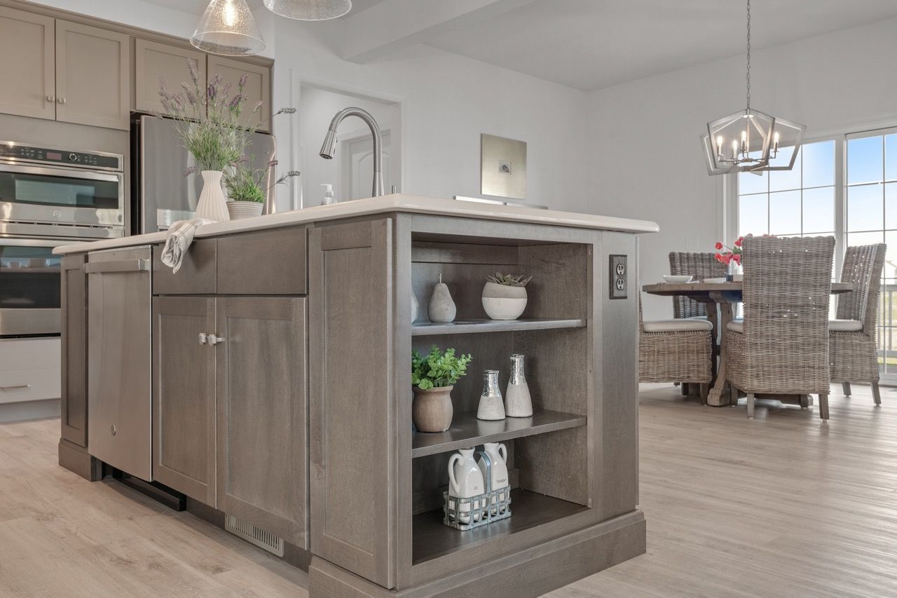 Kitchen with Center Island of the Kinsey Model from Garman Builders