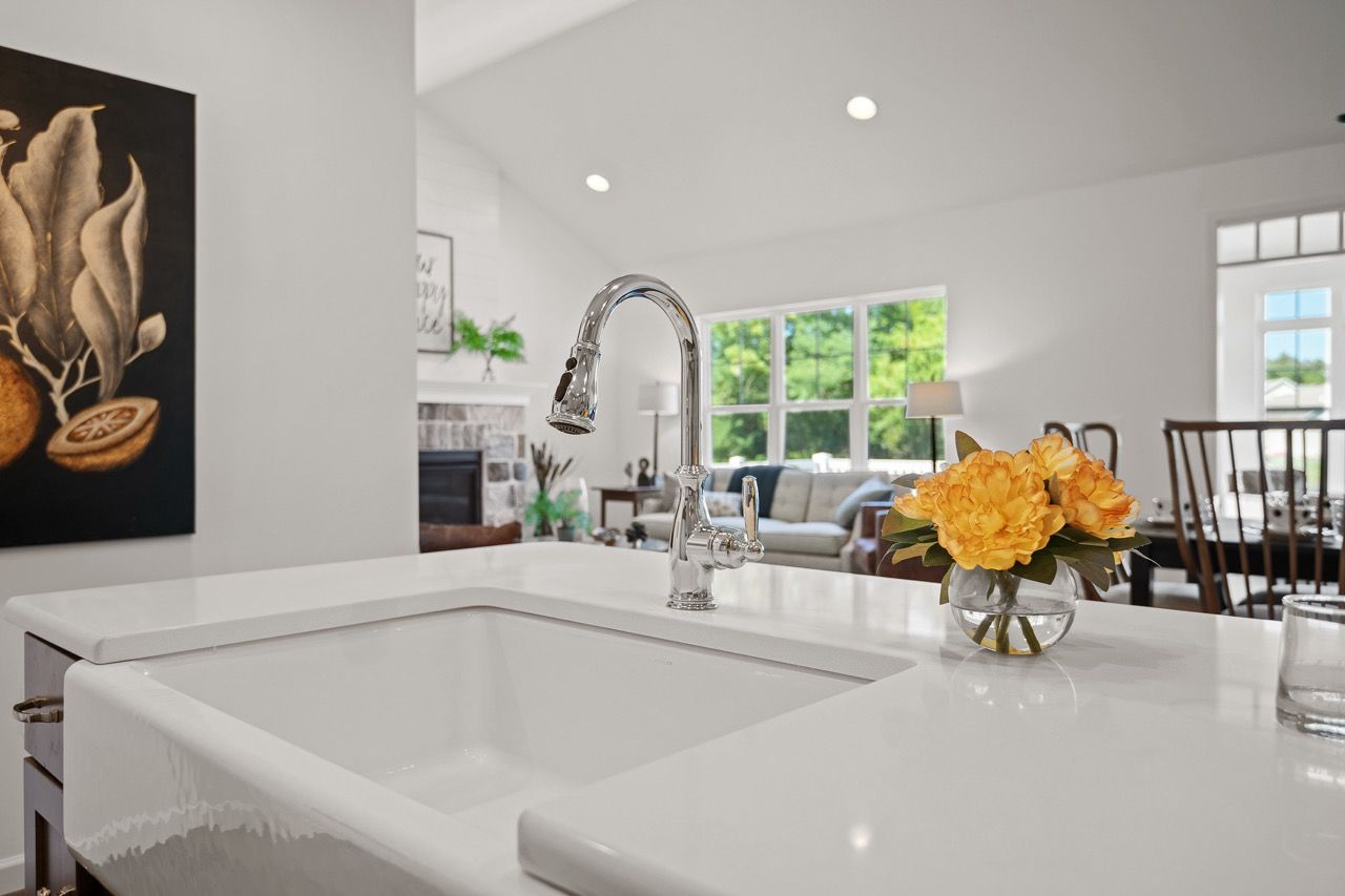 Kitchen with center island of the Bryson model from Garman Builders