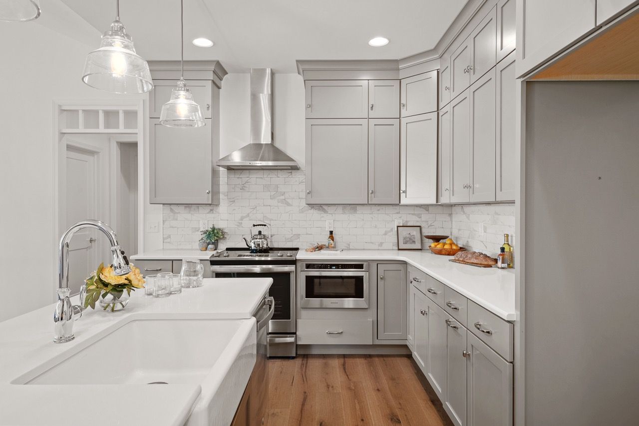 Kitchen with center island of the Bryson model from Garman Builders