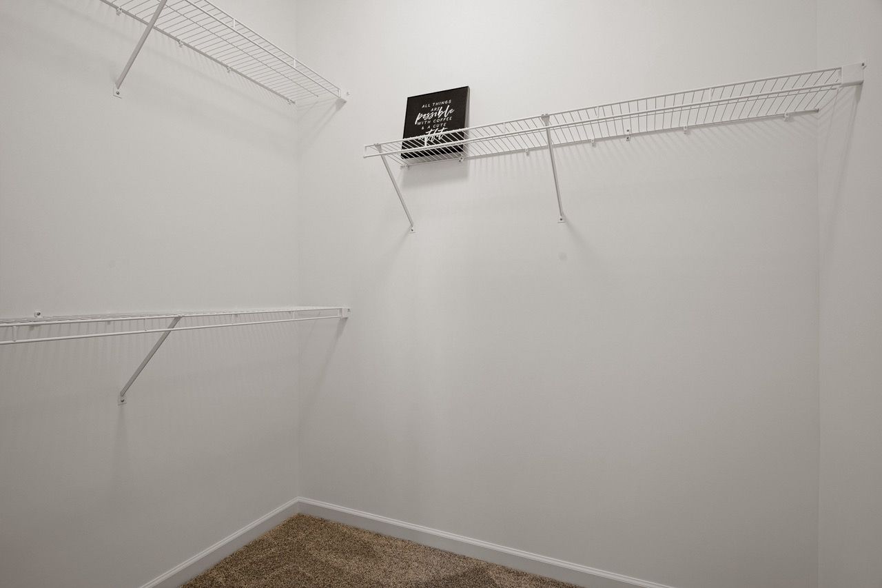 Walk in closet of the Bryson model from Garman Builders