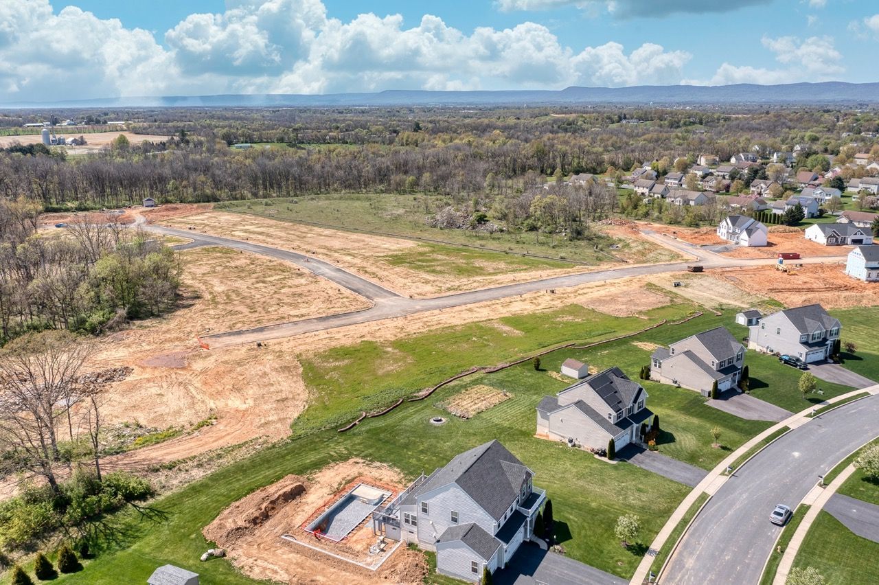Drone shot of Forgedale Crossing Community from Garman Builders