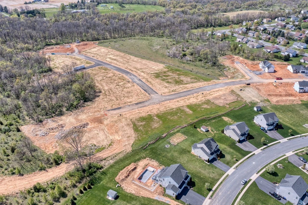 Drone shot of Forgedale Crossing Community from Garman Builders