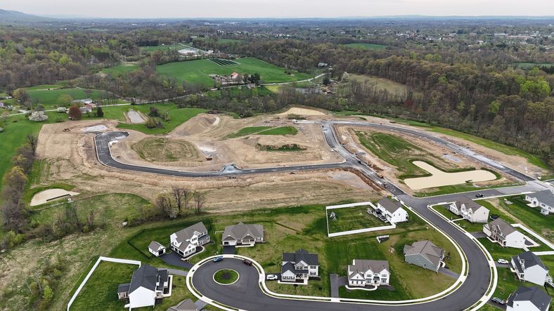 Drone shot of Parkway Farms Community from Garman Builders