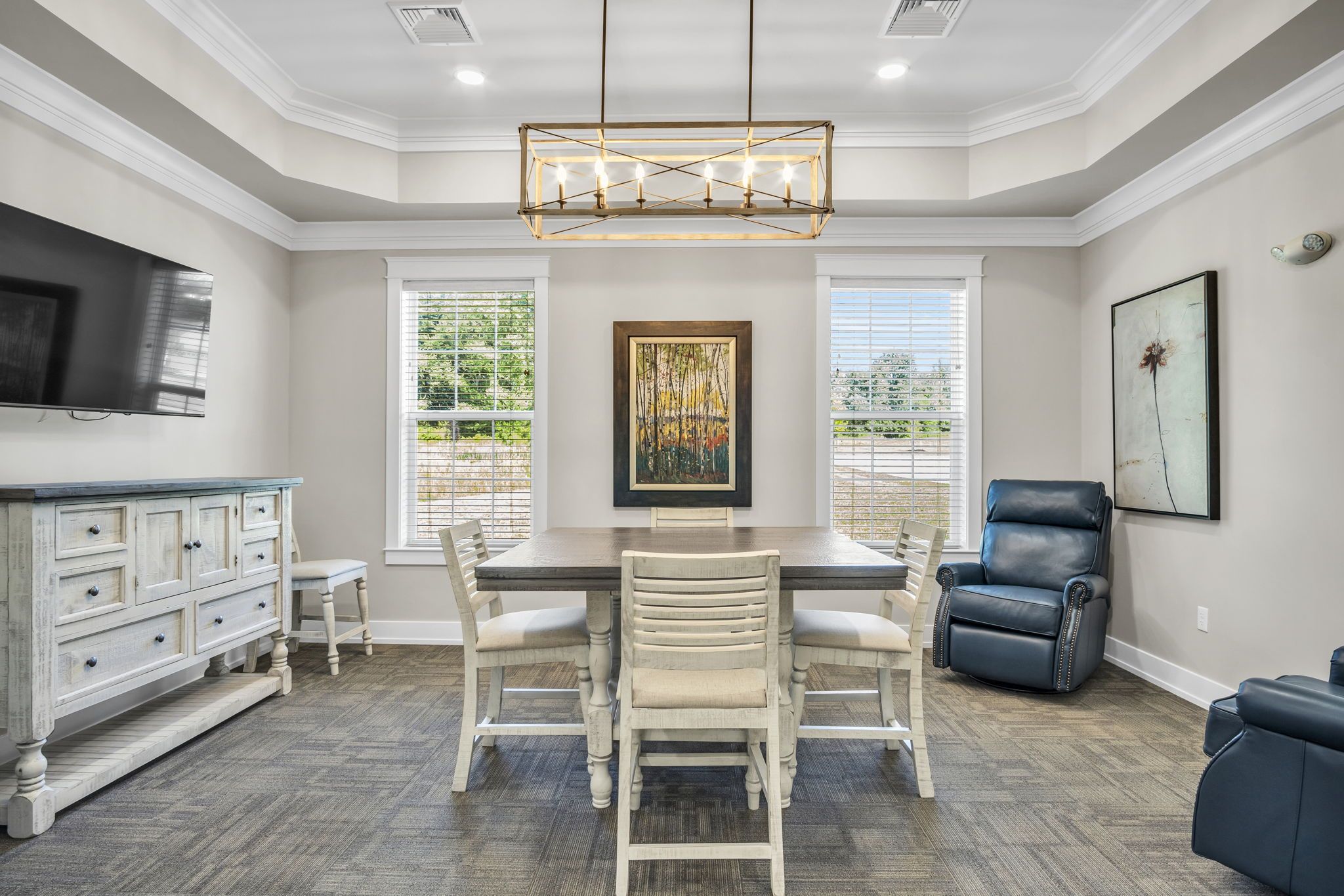 Dining room in a home in Sagebrook 55+ Community from Garman Builders