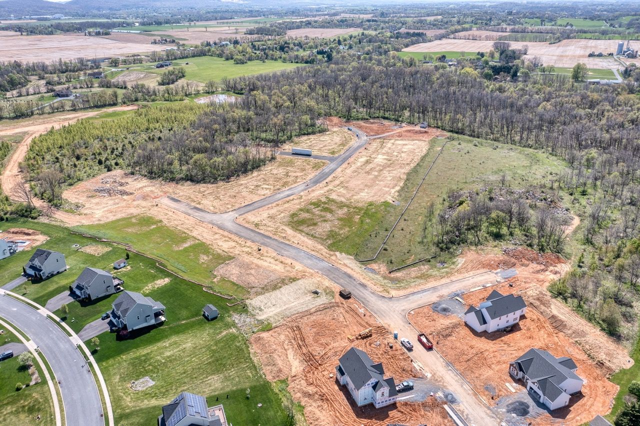 Drone shot of Forgedale Crossing Community from Garman Builders