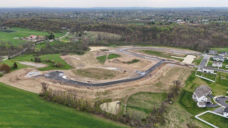 Drone shot of Parkway Farms Community from Garman Builders