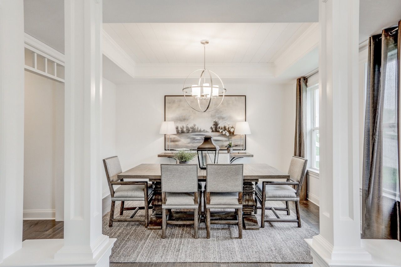 Dining room in a home in the Porches of Allenberry Community from Garman Builders