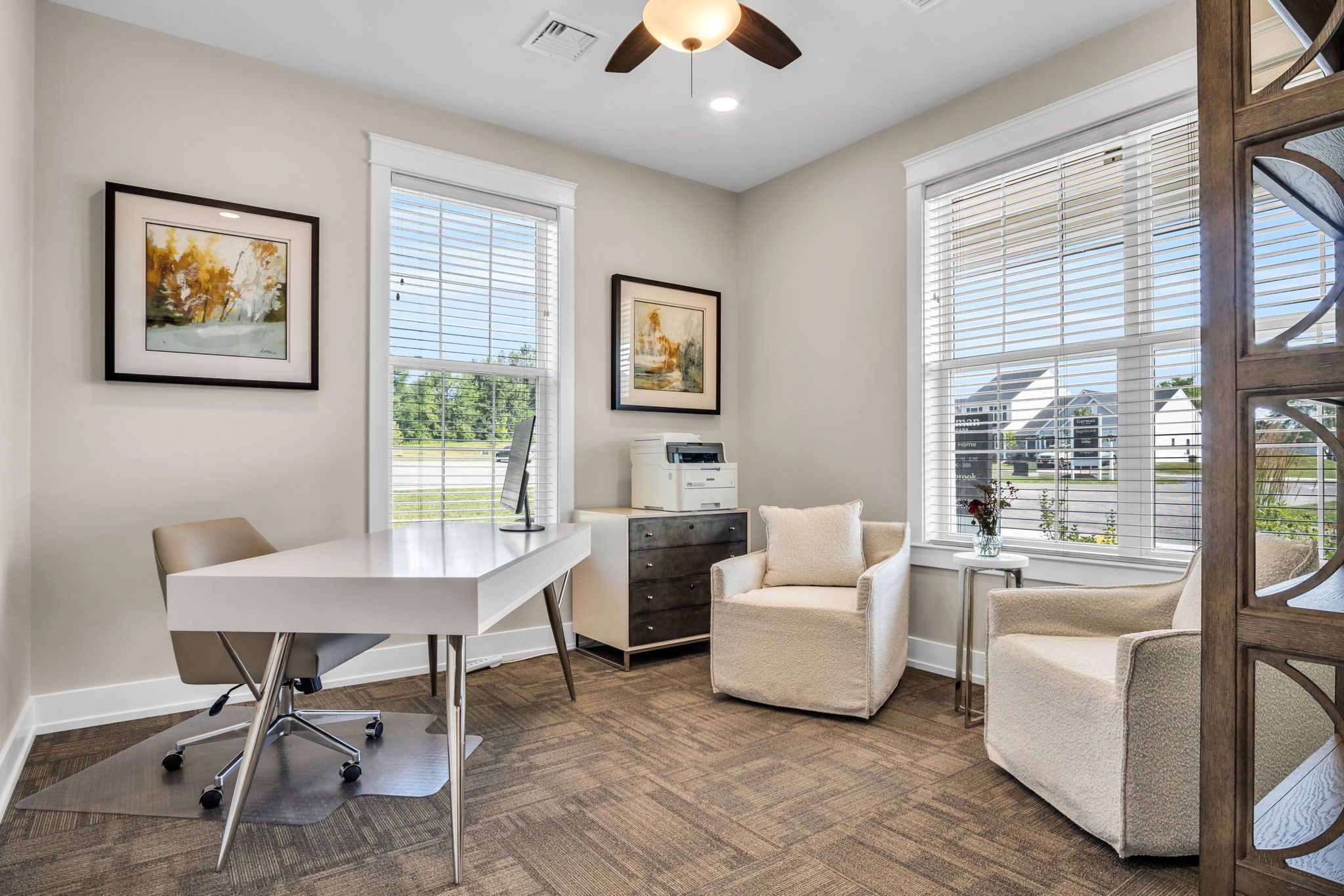 Office in a home in Sagebrook 55+ Community from Garman Builders