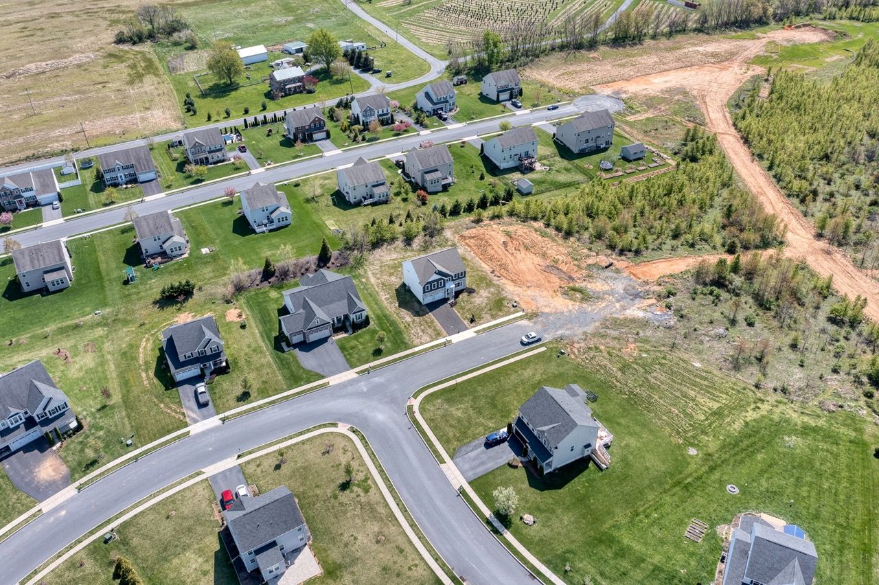 Drone shot of Forgedale Crossing Community from Garman Builders