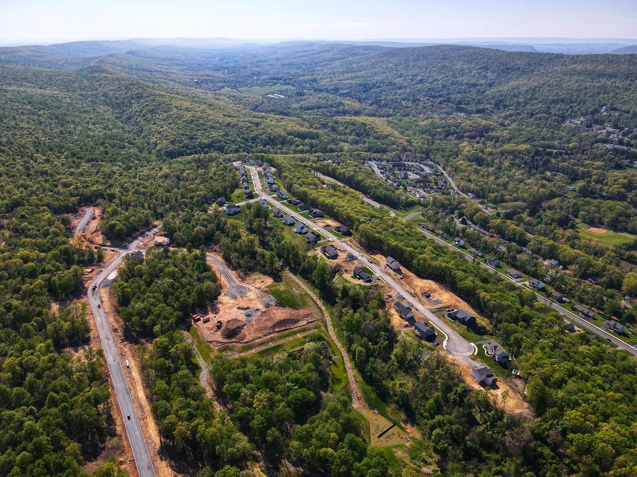 Drone shot of Rockville Community from Garman Builders