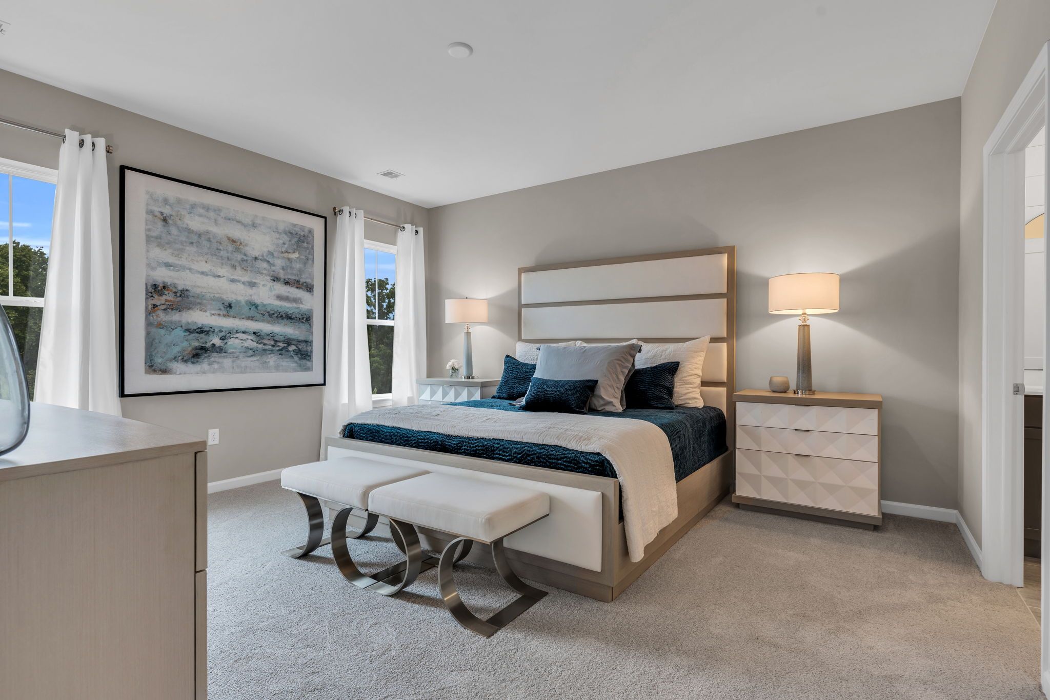 bedroom of a home in Sagebrook 55+ Community from Garman Builders