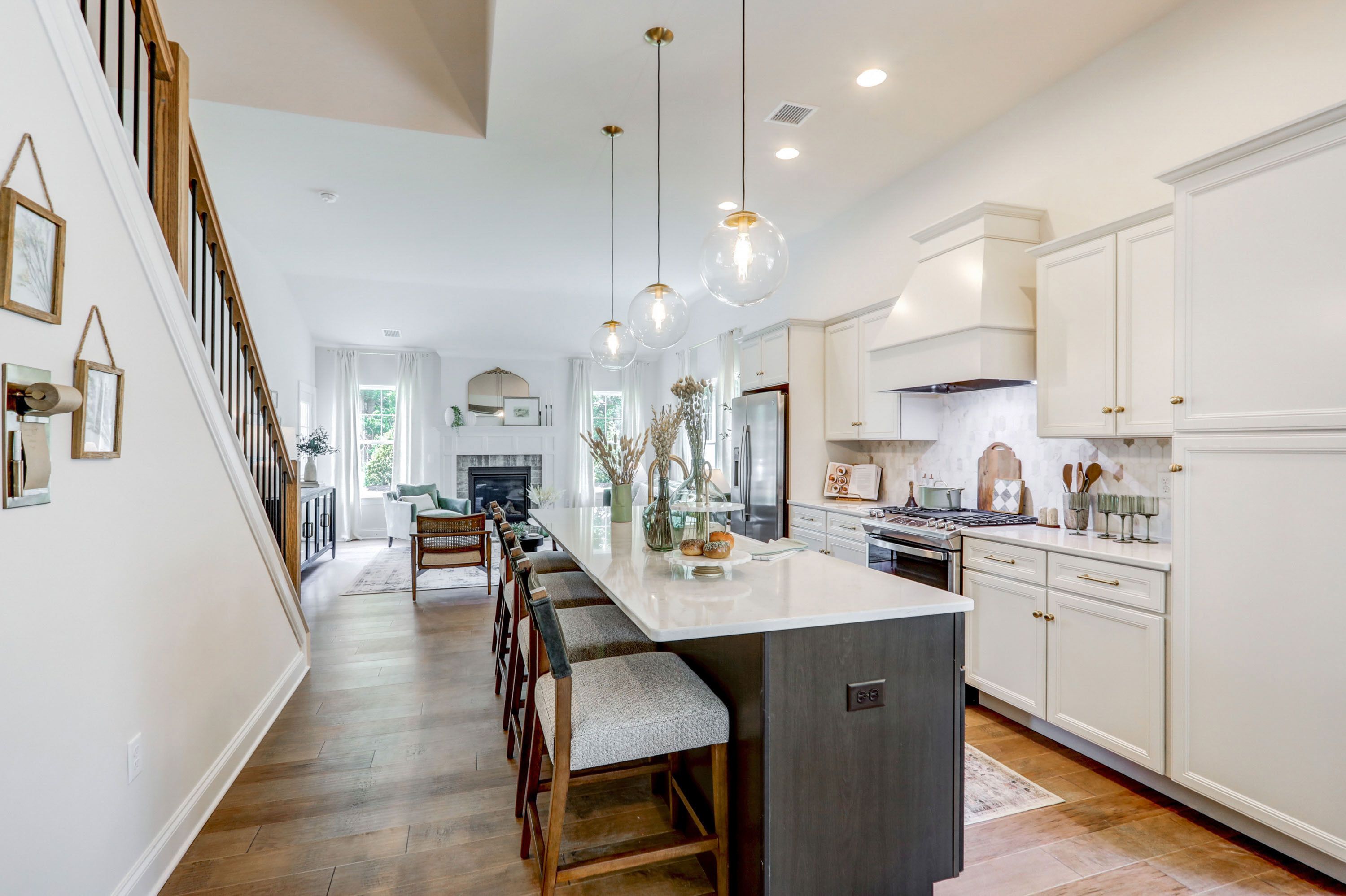 Kitchen with white cabinets in a home at Wynfield at Millersville