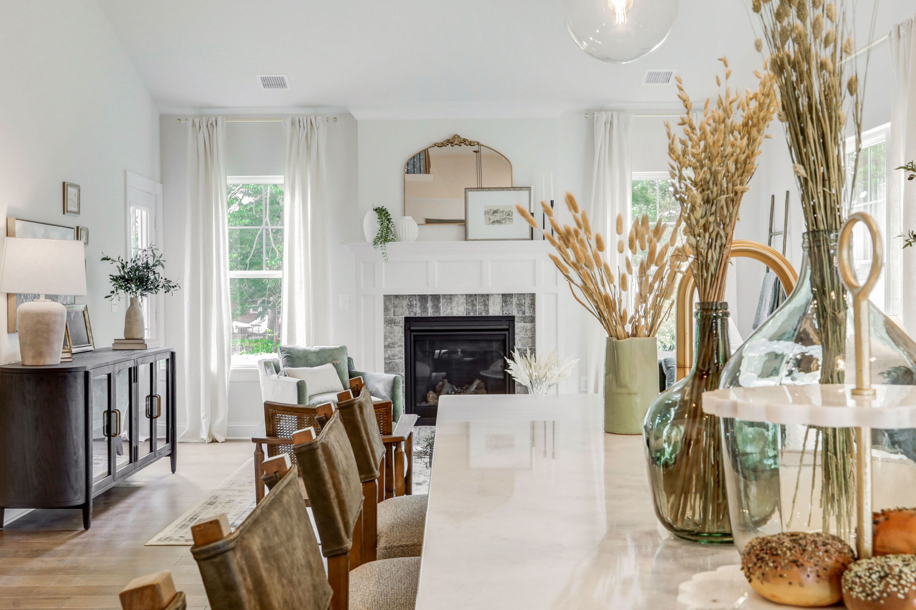Kitchen with white cabinets in a home at Wynfield at Millersville
