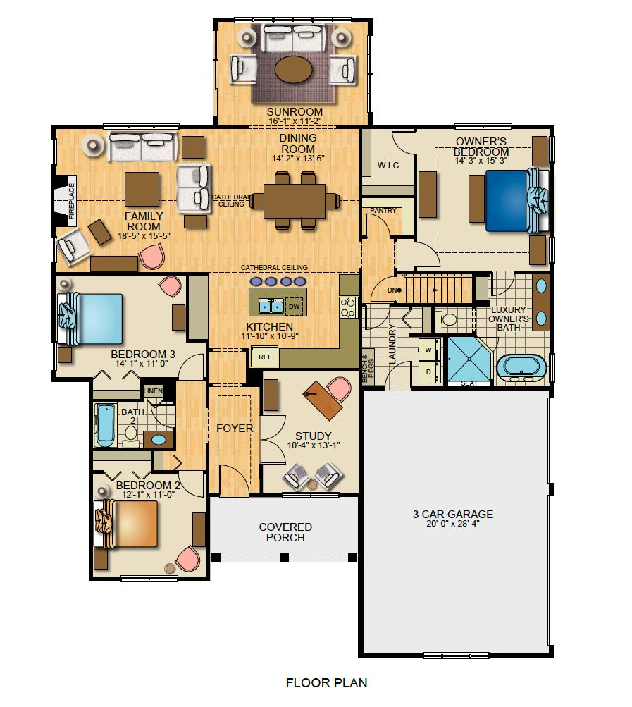 Floorplan of the Bryson model from Garman Builders