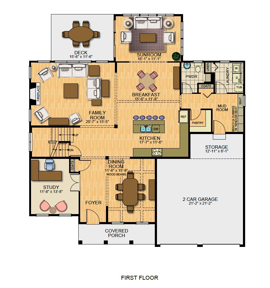 Floorplan of the Kinsey Model from Garman Builders