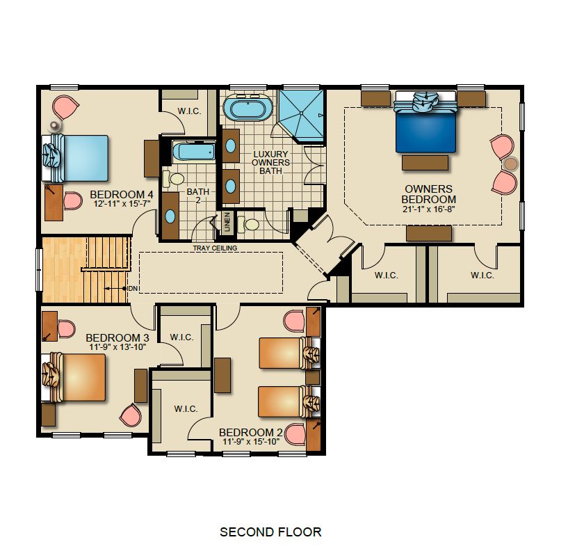 Floorplan of the Kinsey Model from Garman Builders