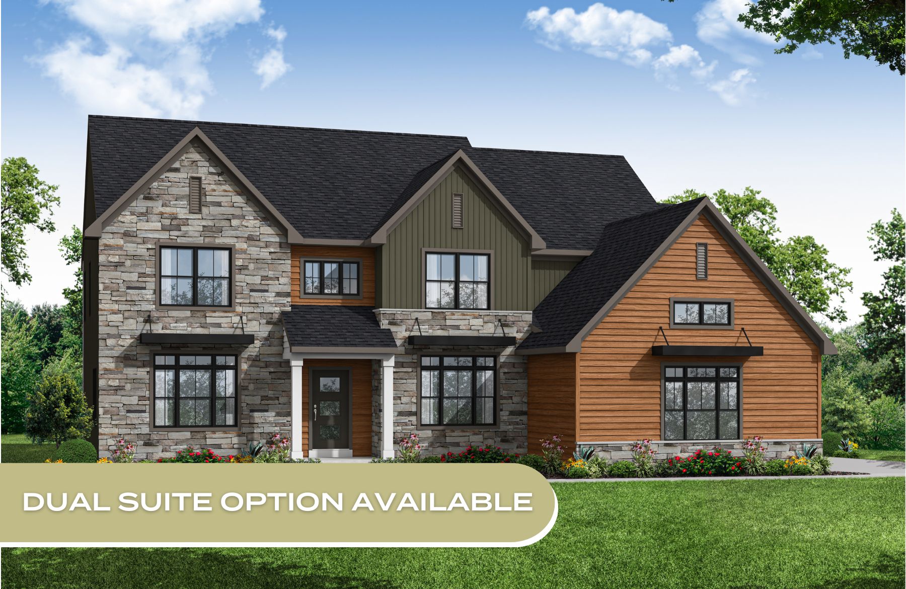 Front elevation of the Avondale model from Garman Builders
