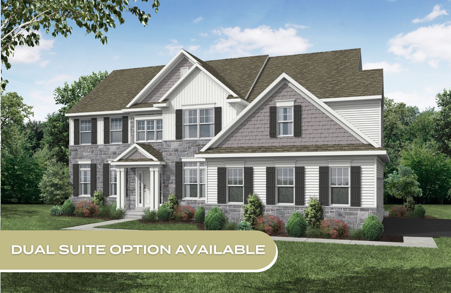 Front elevation of the Avondale model from Garman Builders