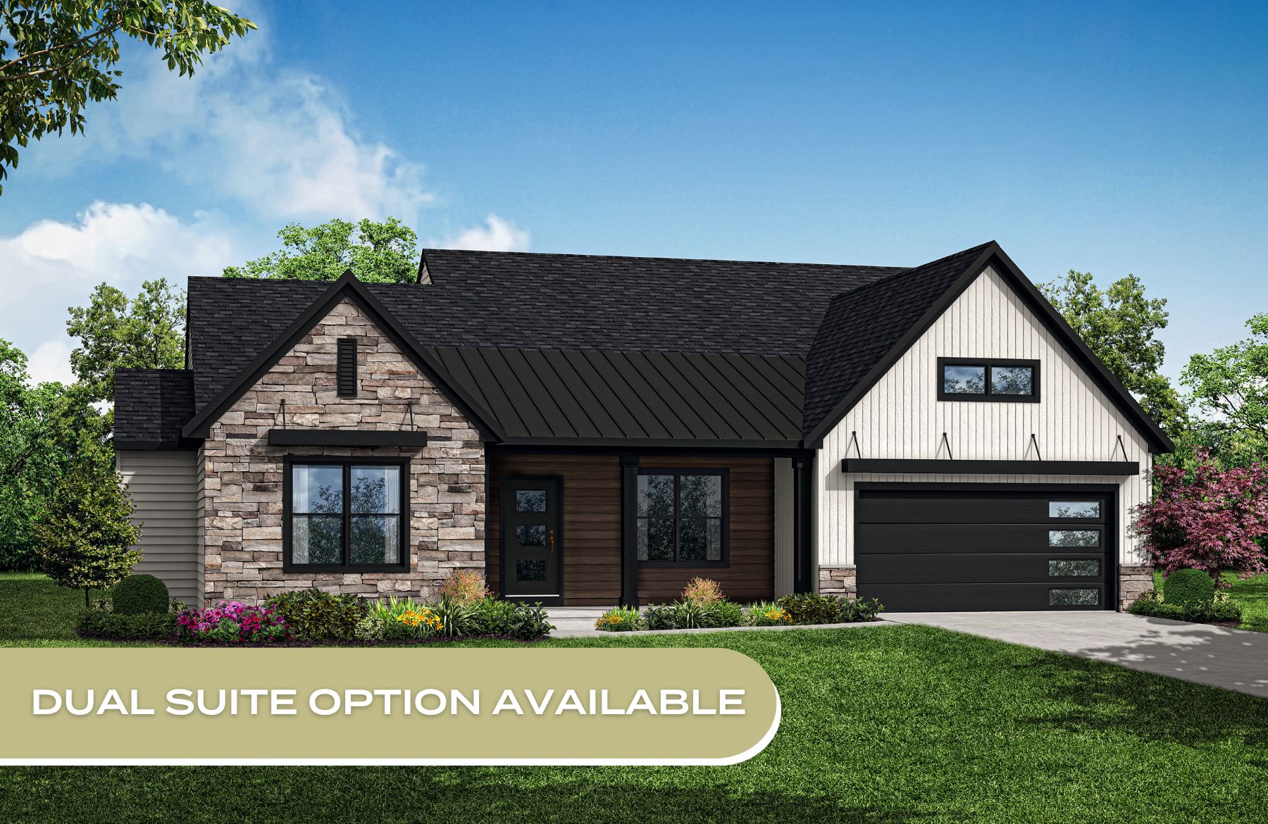 Front elevation of the Blakely model from Garman Builders
