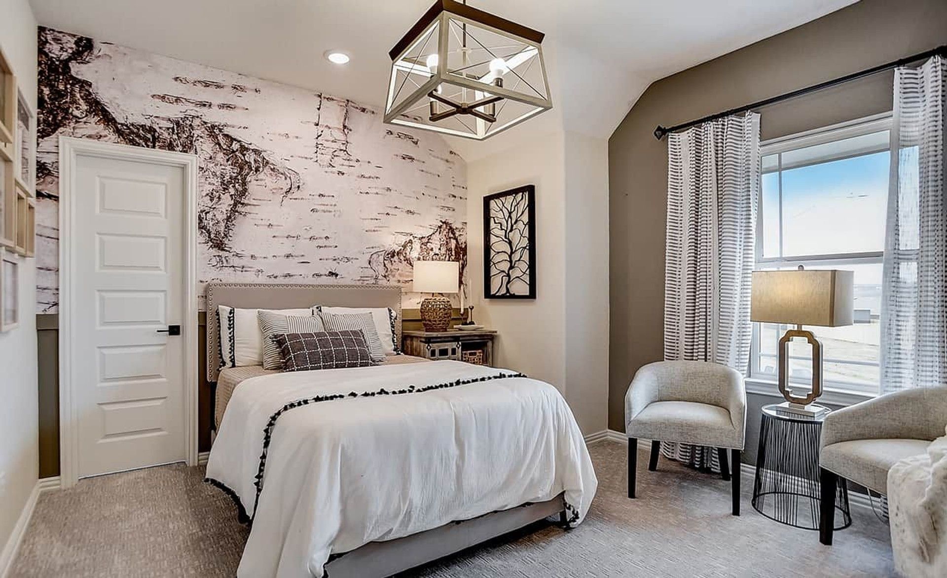 Experience elegance with abstract art, plush textiles, and designer lighting in Casinas at Gruene.