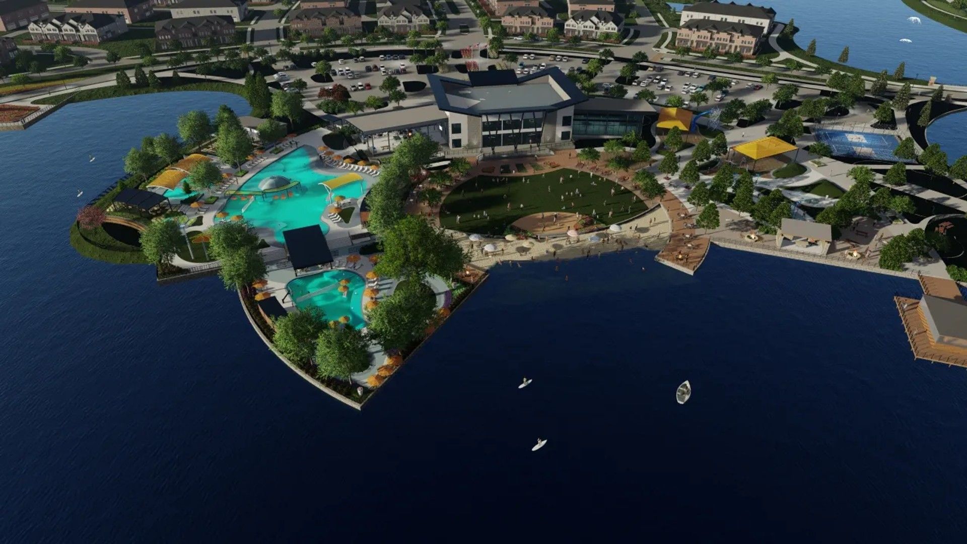 Discover Solterra's elegant clubhouse, opulent pools, and lush waterfront in the heart of Texas.