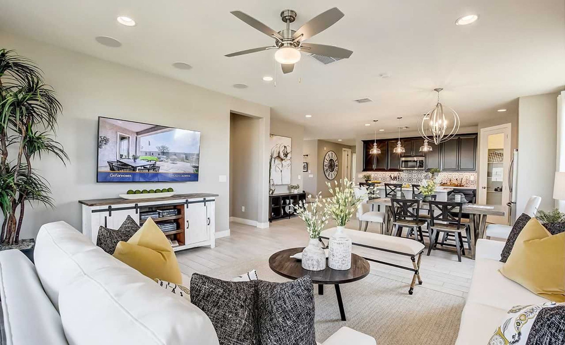 Experience luxury with open-plan design, pendant lighting, and chic decor at Anderson Parc.